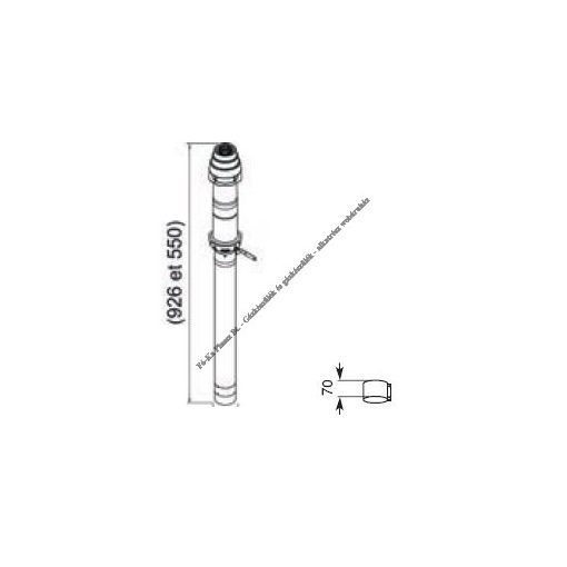 Saunier Duval Kültéri füstgáz kivezető elem 100/60 mm 0020230604