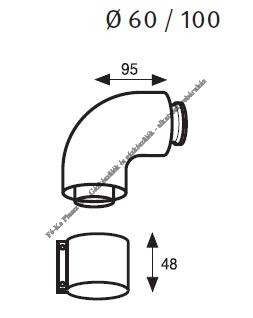 Saunier Duval Toldó könyökidom 90º 100/60 mm 0020257009