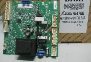 BAXI LMU54 vezérlőpanel SIT gázszelephez 2 NTC-s megoldás JJJ005704700